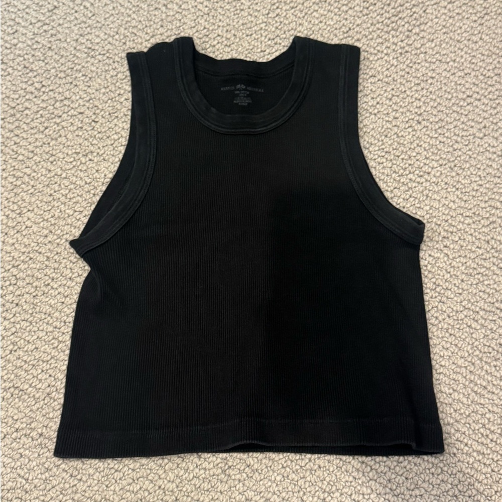 Black Cropped Brandy Tank